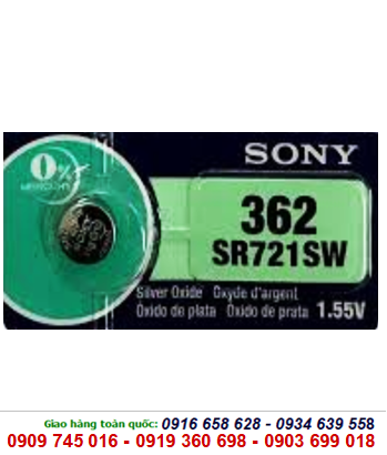 Sony SR721SW-362, Pin đồng hồ đeo tay Sony SR721SW-362 silver oxide 1.55V chính hãn